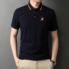上衣百搭翻2024年潮流宽松领衬衫纯色短袖夏季POLO衫XLT203，男装Polo衫，钱塘6003（原4033）