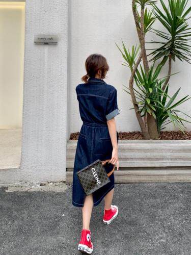 牛仔简单款长裙通勤风百搭，女装，肆尔