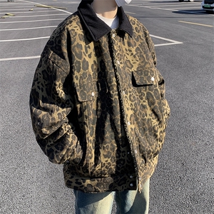 F92-P90 美式复古两面穿羊羔毛棉服男款冬季潮牌欧美hiphop棉衣图片