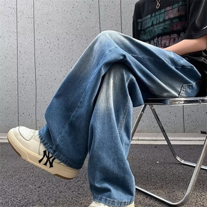 牛仔裤男士韩版潮流渐变色高街帅2024夏季新款ins长裤RK1837-P43图片