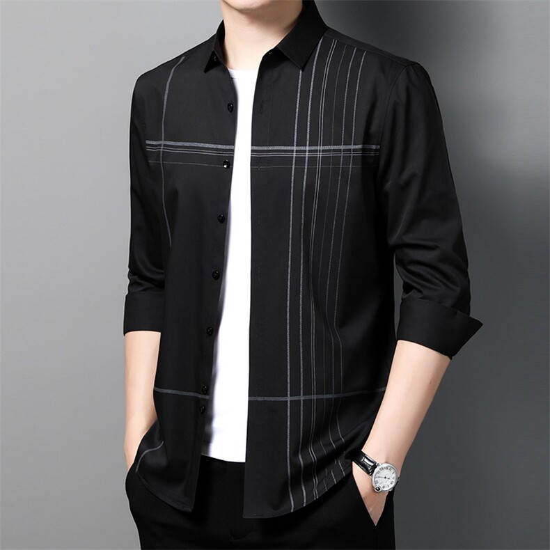 C2232钱塘2020-2欧货品质长期款竹纤维精品男士数据好长袖衬衫P59,男装衬衫,钱塘207-2