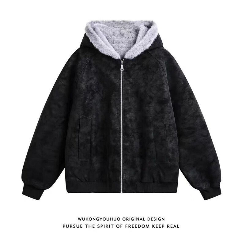 (网图)连帽座山雕PU皮棉衣外套美式潮牌情侣外套313B-PM01-P85,男装棉衣,星座313B