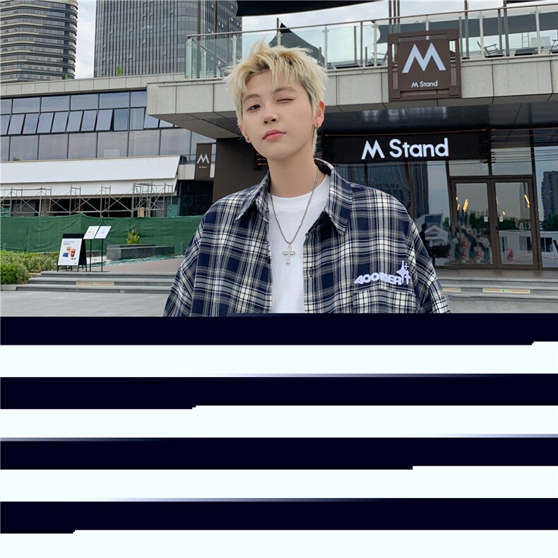 衬衫男士长袖格子韩版潮流高街帅气2025春季新款ins外套CY880-P48,男装衬衫,星座412-3