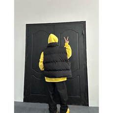 现货5W件冬季三防硬挺boxy短款立领棉衣马夹外套加厚马甲保暖棉服，男装棉衣，电商A486