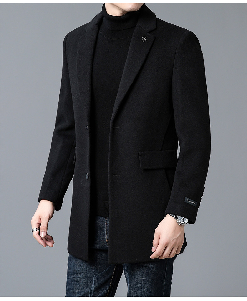 DZ93318钱塘2020-3冬季厚款商务休闲简约中年男士毛呢大衣P280,男装毛呢大衣,钱塘207-3
