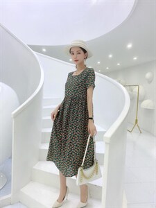 【现货】夏季新款 韩版宽松显瘦碎花连衣裙图片