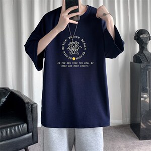 Q11163-P30 春夏季七分袖t恤男大码五分袖男短袖中袖图片