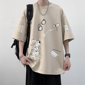 麂皮绒短袖t恤男大码半袖男 JD82115-P25图片
