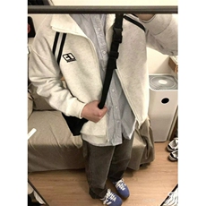 春秋插肩条纹刺绣立领卫衣男女简约宽松开衫休闲运动外套J637，女装短外套，星座1116A（原606A-3）
