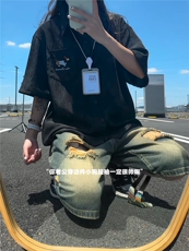 XZ809A/SSS04/P55/控68扎染冰丝绣花腊肠狗衬衫，男装衬衫，星座809A(原222-1)