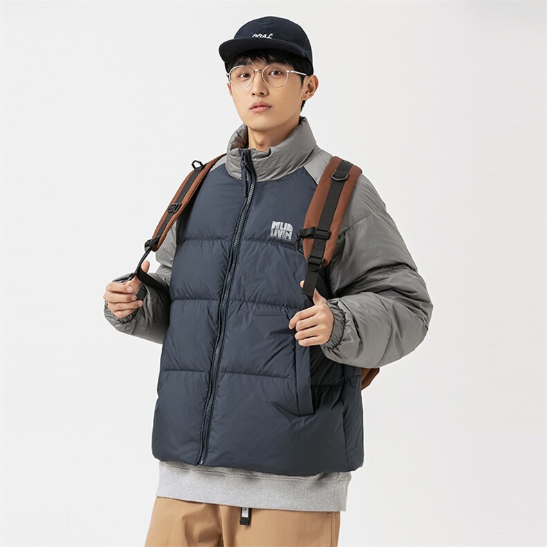 2026冬季新款男日系潮牌立领白鸭绒羽绒服拼色加厚外套YR20-F209,男装羽绒服,电商A101（原外27）