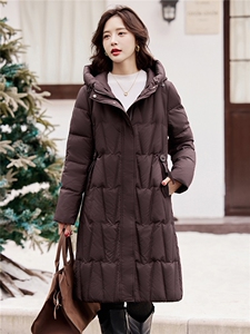 2025年冬季长款90白鸭绒羽绒服女图片