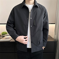 2025春装店主风新款翻领格子工装简约休闲夹克外套男JK152-P110，男装夹克，电商A413