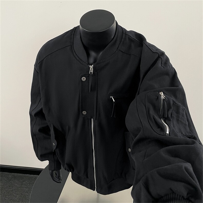 春秋季美式复古工装飞行员夹克男短款外套潮牌棒球服2072 P95图片