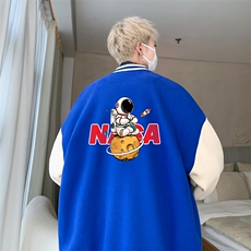 摇粒绒棒球服男大码开衫卫衣男夹克BF86289-P65，男装夹克，电商A040