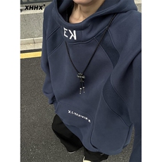 网络图现货潮流简约刺绣连帽卫衣文艺流行慵懒原宿外套JCT82-P40，女装短外套，星座715-7