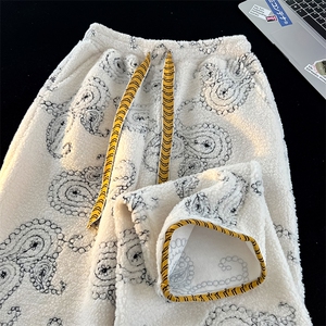 8XL-M羊羔绒慵懒休闲裤小众加入长裤刺绣加厚保暖卫裤K991P68控88图片