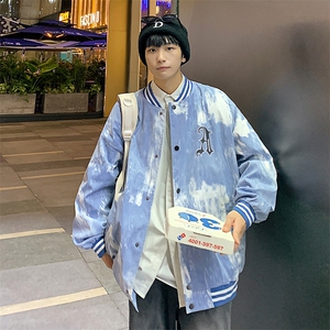 港风雾点棒球领百搭休闲宽松夹克外套男XZ214-8 JK806 P65图片