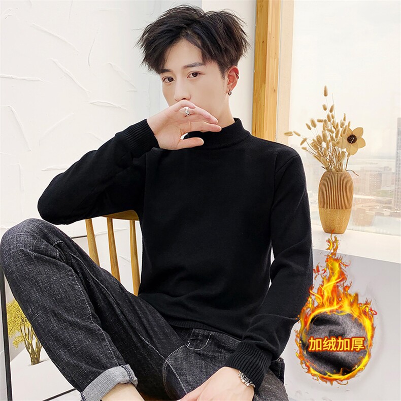 男跑量新款半高领针织衫毛衣时尚1018-M001加绒-P29-4XL-5XL-P32,男装针织衫/毛衣,星座1018