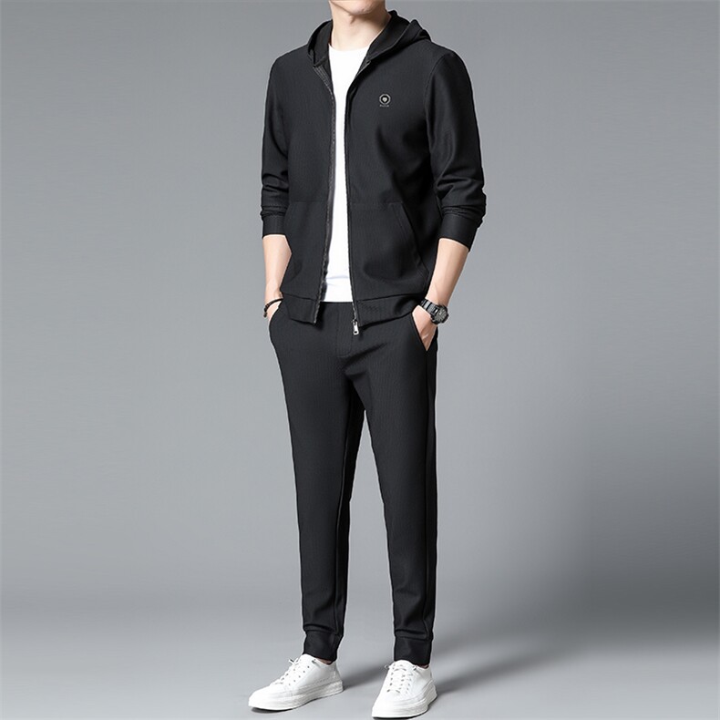 SA3100-2钱塘2020-2时尚休闲简约中青年男士开衫连帽卫衣P190,男装休闲套装,钱塘207-2