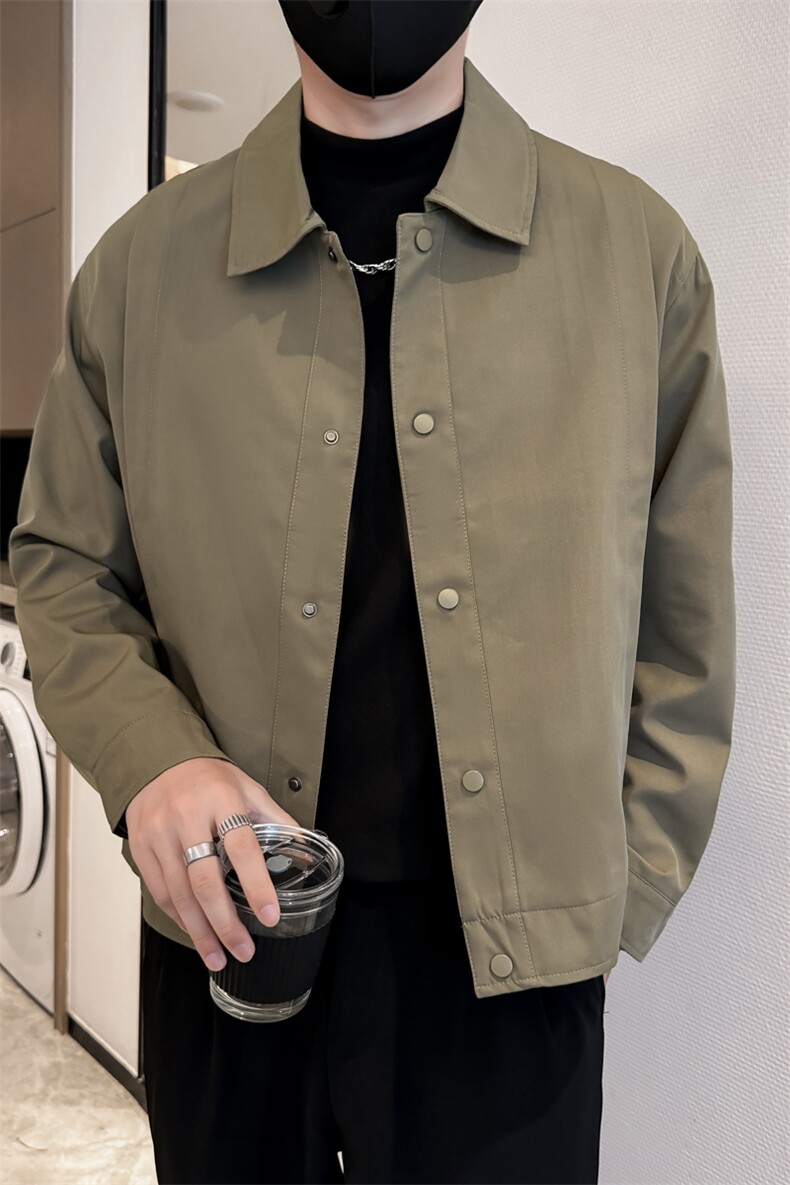 社会小伙男士秋冬纯色2025秋季长袖夹克店主风JK0817-P115,男装夹克,电商A236