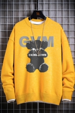 1日系圆领宽松中性情侣潮流大码M-5XL印花毛衣男7695P48加绒P55，男装针织衫/毛衣，星座226-2