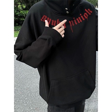抖音得物品质380克全棉美式宽松两粒扣印花连帽卫衣ACM2203，男装卫衣，电商A443