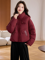 2025冬季新款简约时尚连帽羽绒服，女装羽绒服，阿丹