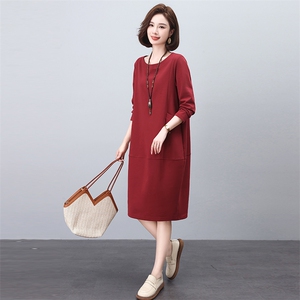 大码卫衣裙妈妈洋气休闲中长款裙子连衣裙女春秋2025秋季新款宽松图片