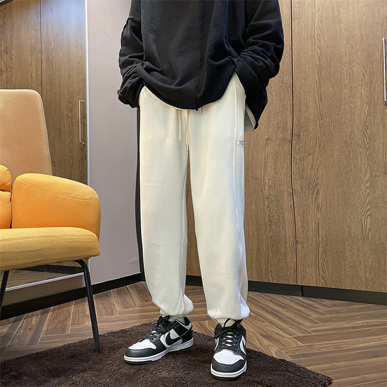 703-K285-P55冬季全棉长绒基础款大码休闲束脚卫裤,男装休闲裤,星座703