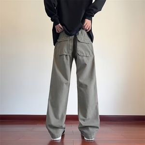 美式直筒复古宽松休闲裤夏季新款情侣痞帅工装裤子男K525-5/P50图片