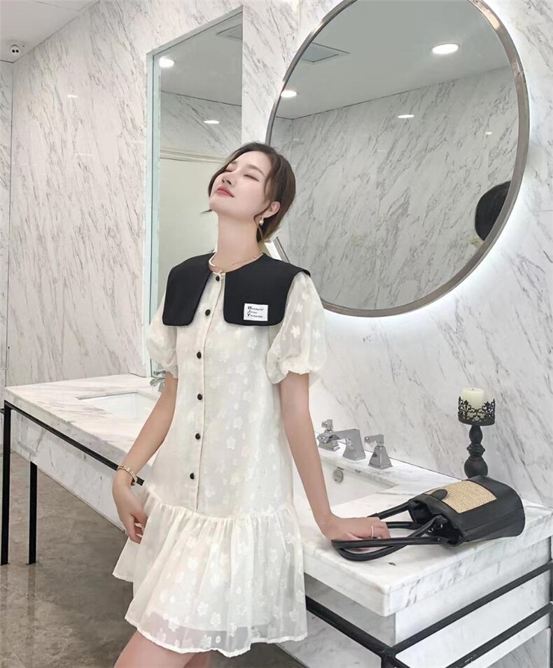 连衣裙翻领显龄，女装连衣裙，雅诺希