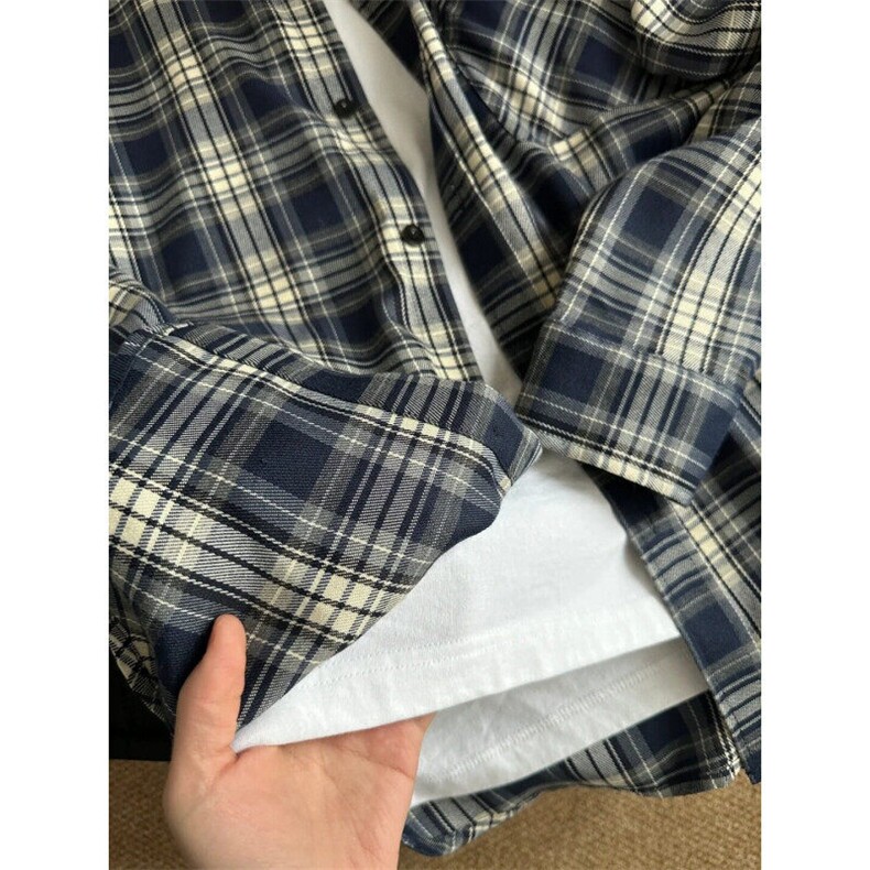 【有货】V3211LL-P38cleanfit藏青色格子衬衫男美式衬衣,男装衬衫,星座1007（原301D）
