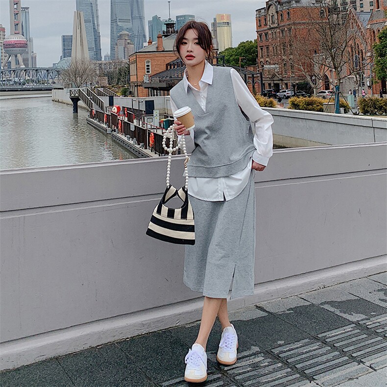 现货2024春季新品时尚休闲三件套,女装套装/套裙,天丽