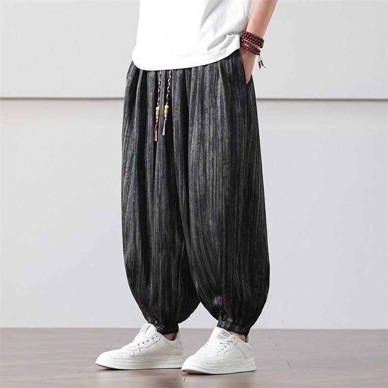 2025夏季风定制花灯笼裤男士大码宽松冰丝休闲裤A203-811P75，男装休闲裤，星座815（原A203）