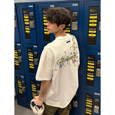 万针全刺绣工艺抖音得物高品质260克重磅纯棉双纱美式高街短袖T恤，男装T恤，电商A486
