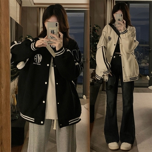 棒球服外套2025春秋新款韩版宽松大码百搭学生开衫夹克 C831-P98图片