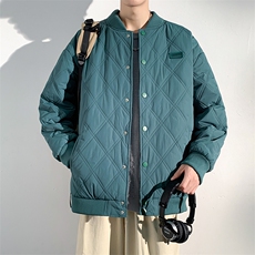 2024秋冬新款棉衣棒球领时尚情侣百搭外套加绒加厚MY9062P-100，男装棉衣，电商A128
