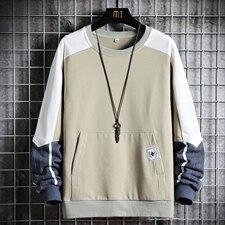 秋季新款潮流上衣圆领贴标袋鼠口袋宽松男士休闲卫衣CYWY8859-P30，男装卫衣，电商A128