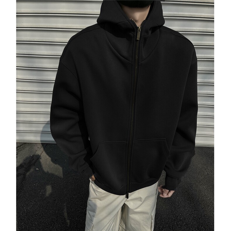 黑墙风2025春(现货)重磅460g高品质帽子结构卫衣开衫TTTB10-P85,男装卫衣,星座1315