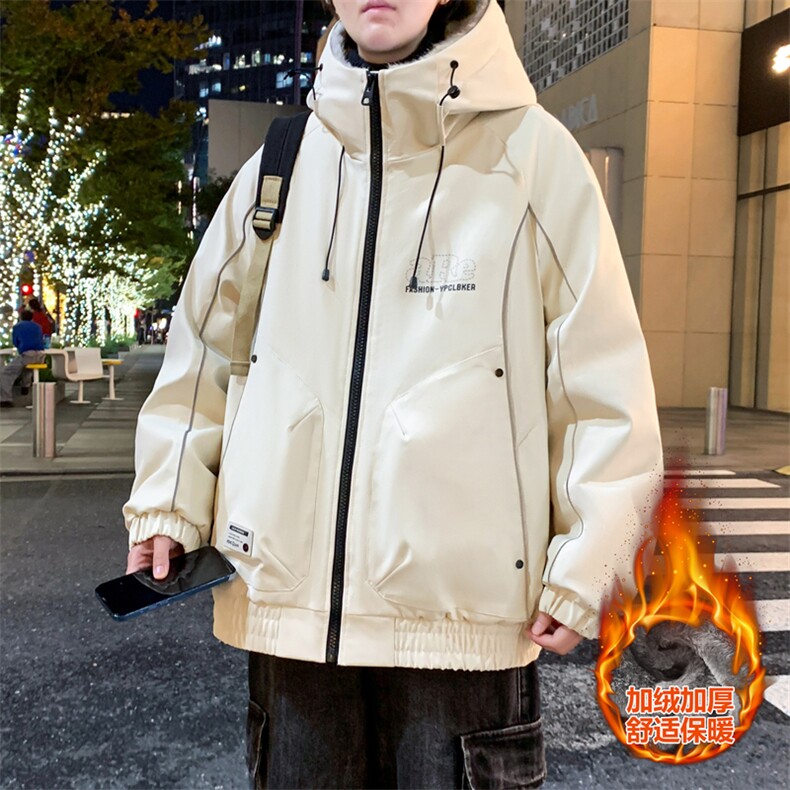 网红座山雕加绒加厚棉衣外套新款情侣连帽夹克A436-2539-P95,男装夹克,电商A436