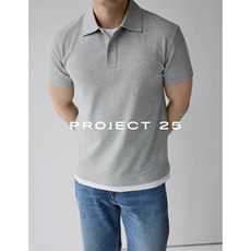 网图领口压胶珠地棉假两件POLO衫休闲高级翻领短袖T恤CS2625-P48，男装T恤，星座1213