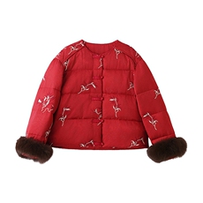 现货。现货。2026年冬季短款重工刺绣真狐狸毛羽绒服，女装羽绒服，伊仟回