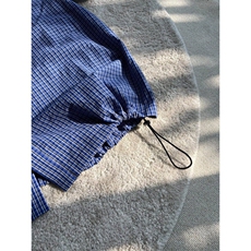 美式格子短袖衬衫男女高级感抽绳衬衣cleanfit情侣外套L70133-P38，男装T恤，星座1008