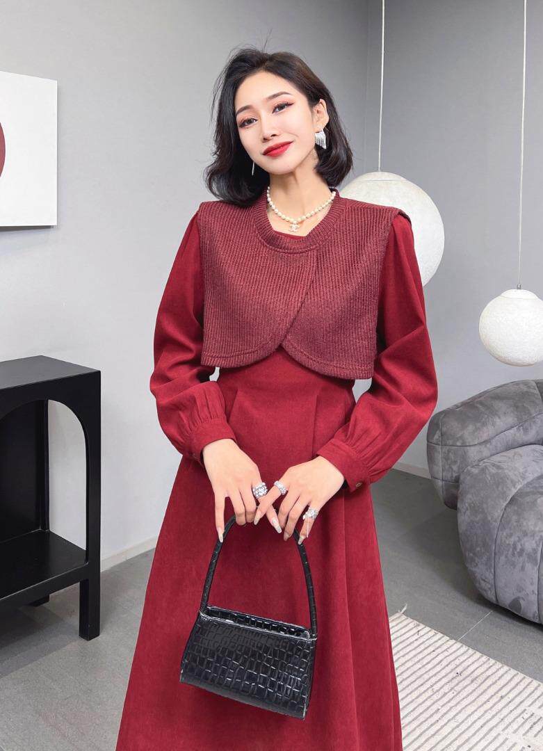 （现货）两件套连衣裙，女装连衣裙，伊娜蕾尔