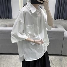 518夏季短袖衬衫男痞帅潮流冷淡风中性衬衣CS2006，男装衬衫，星座507