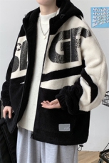 冬款加棉加厚个性印花棉衣羊羔绒连帽外套男士8120-P130控价168，男装棉衣，电商A441-1