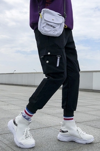 20日系夏装九分长裤束脚薄款工装裤多口袋潮流男裤 纤维图片 20日系夏装九分长裤束脚薄款工装裤多口袋潮流男裤 纤维图片