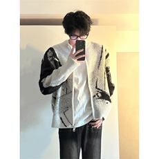 【有货】cleanfit撞色毛衣男秋冬高级痞帅开衫针织衫B06LL-特P68，男装针织衫/毛衣，星座1007（原301D）
