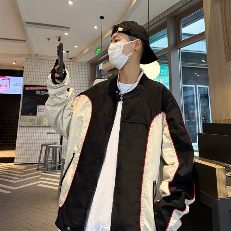 美式ins高街暗黑痞帅型男机车服外套上衣JK02306-P65,男装夹克,星座308B-1